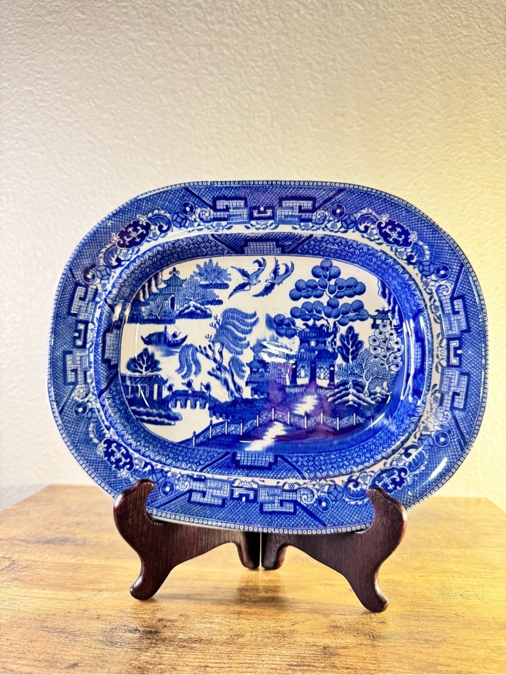 Wood & Sons “Yuan” Blue Willow Transferware Oval Serving Platter 12” - Picture 2 of 10
